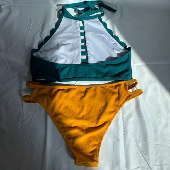 High Neck Swim Bikini Set with Cut Outs - Picture 5 of 9